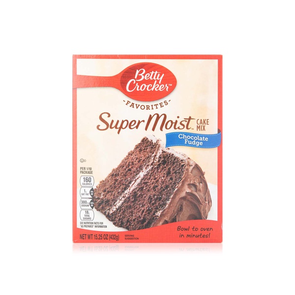 Betty Crocker super moist delights triple chocolate fudge cake mix 432g -  Spinneys UAE