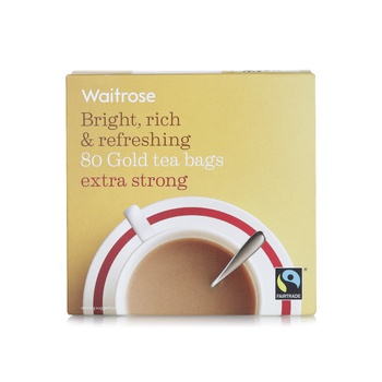 Waitrose Fairtrade Gold Extra Strong Tea Bags 80s 250g
