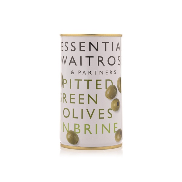 Waitrose Essential Pitted Green Olives in Brine 350g