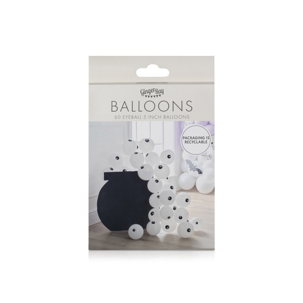 Ginger Ray 60 Halloween Eyeball Balloons