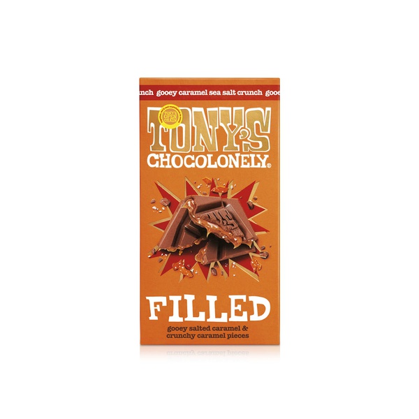 Tony's Chocolonely Filled Gooey Caramel Sea Salt Crunch Chocolate 135g