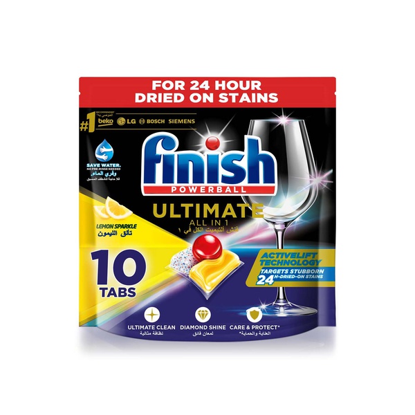 Finish Powerball Ultimate All in One Dishwasher Tablets Lemon Sparkle x 10