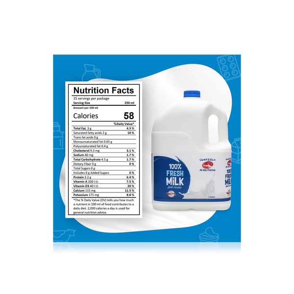 Al Ain Farms Full Cream Milk 1 gallon