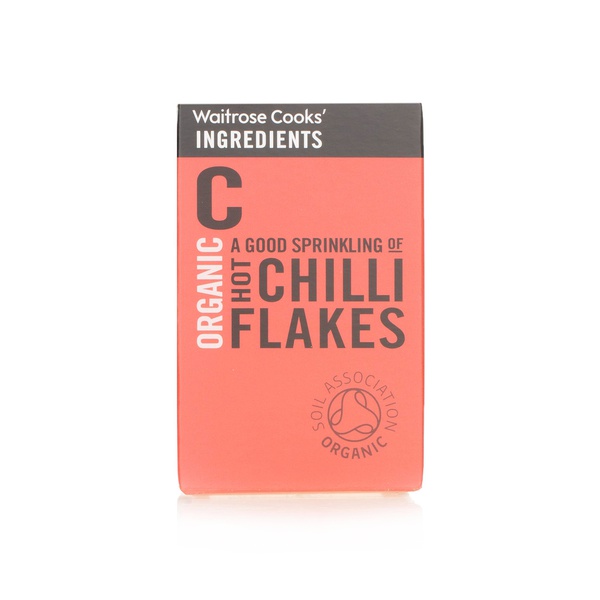 Buy Waitrose organic hot chilli flakes 25g in UAE