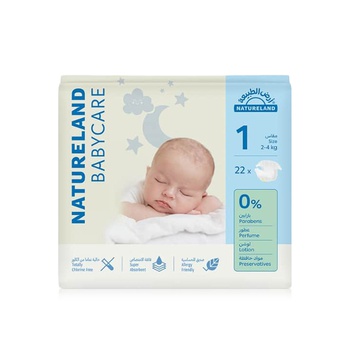 Natureland Babycare Size 1 Diapers x 22 (2-4kg)