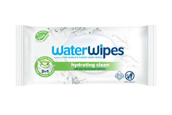 WaterWipes Hydrating Clean Baby Wipes x 60
