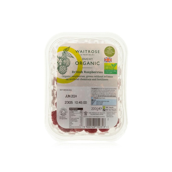 Waitrose Frozen Duchy Organic English Raspberries 200G