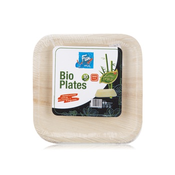 Fun Biodegradable Palm Leaf Square Plate 8inches 10 Pack