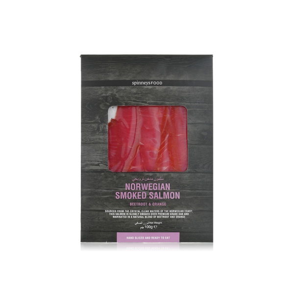 Buy Spinneysfood Norwegian beetroot & orange smoked salmon 100g in UAE