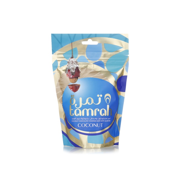 Buy Tamrah coconut & chocolate covered dates with almond 100g in UAE