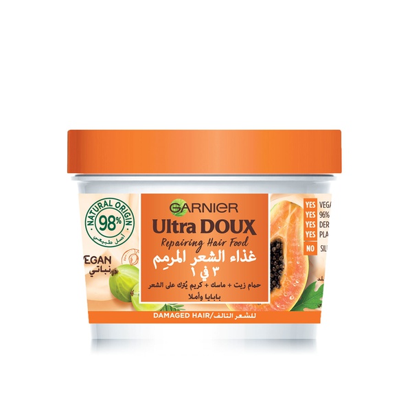 Buy Garnier Ultra Doux repairing hair food papaya 390ml in UAE