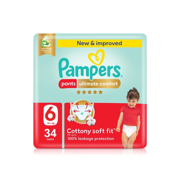 اشتري Pampers ultimate comfort pants size 6 x34 في الامارات