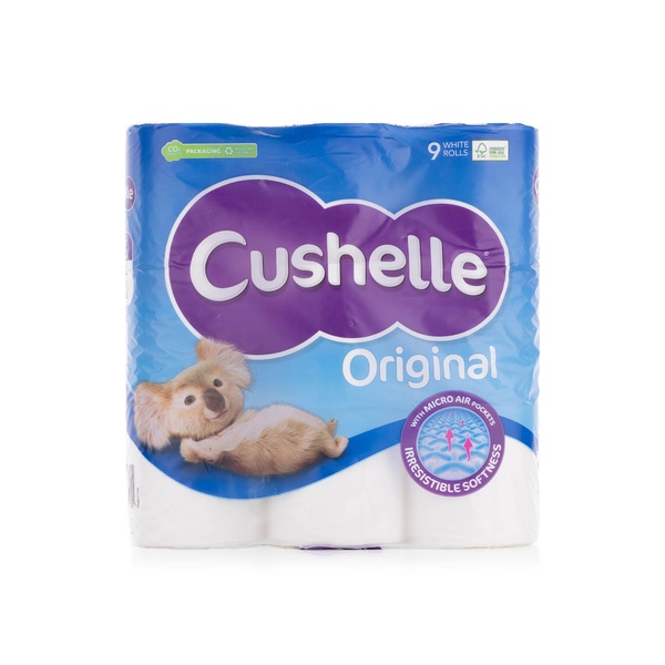 Buy Cushelle toilet tissue white 9 rolls in UAE