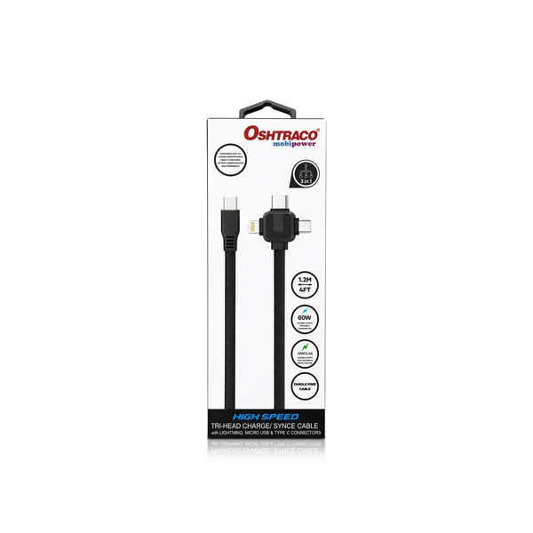 Oshtraco Mobipower Tri Head Charging Cable