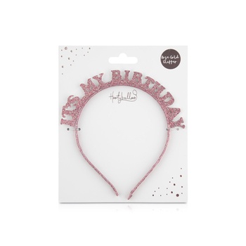 Hootyballoo It's My Birthday Headband Rose Gold Glitter