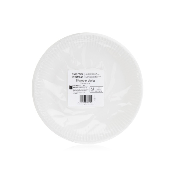 Waitrose Essential White Paper Plates x 25