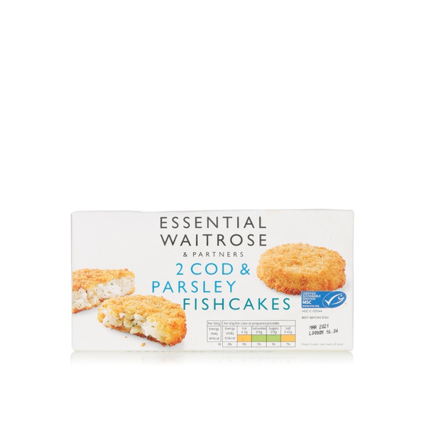 Essential Waitrose cod and parsley fish cakes 2s 170g Spinneys UAE
