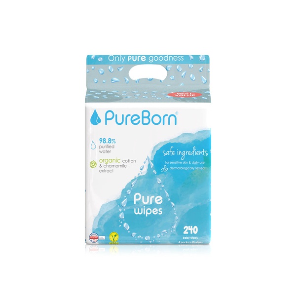 Pure Born Chemical Free Baby Wipes x 240