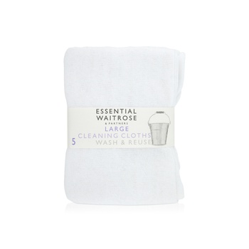 Waitrose Essential Large Cleaning Cloths x 5