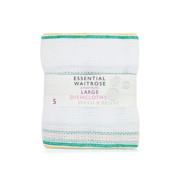 Waitrose Essential Large Dishcloths 5s