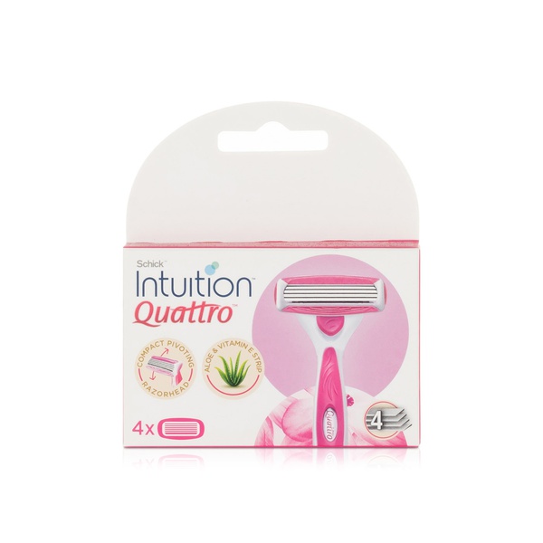 Schick Intuition Quattro Razor Blade Refills x4