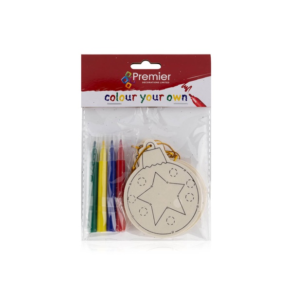 Premier Colour Your Own Baubles 4 Pack