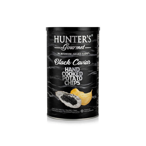 Hunter's Gourmet Black Caviar Hand Cooked Potato Chips 150g