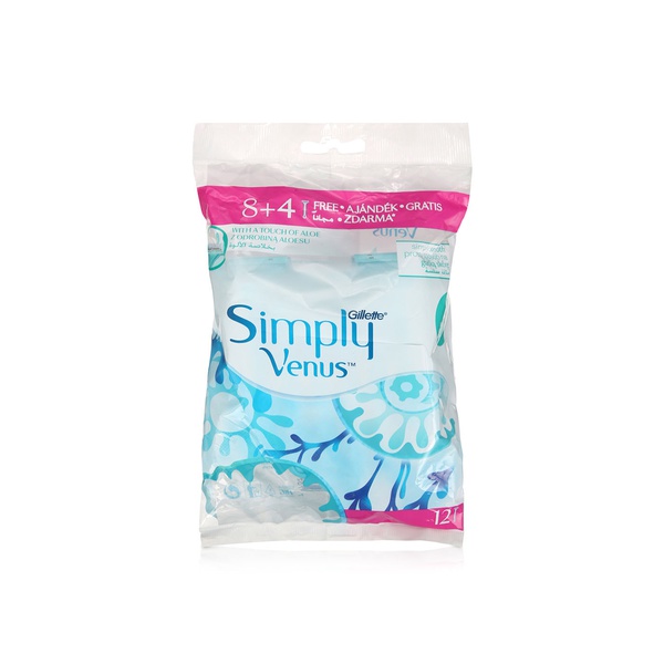 Gillette Simply Venus 2 Blade Disposable Shaving Razors x 8+4