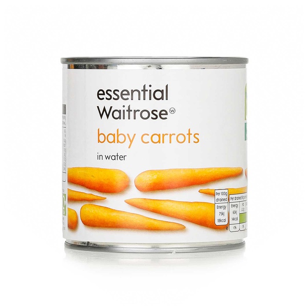 Waitrose Essential Baby Carrots in Water 400g