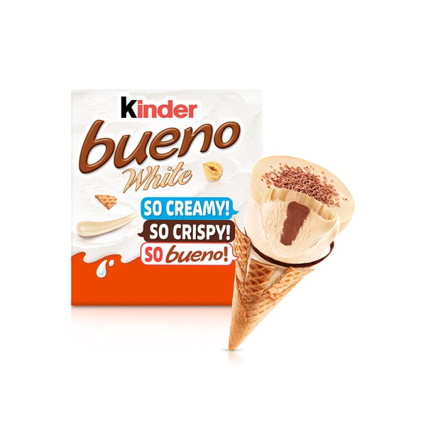 Kinder Bueno White Chocolate Hazelnut Ice Cream Wafer Cone 4 X 62G
