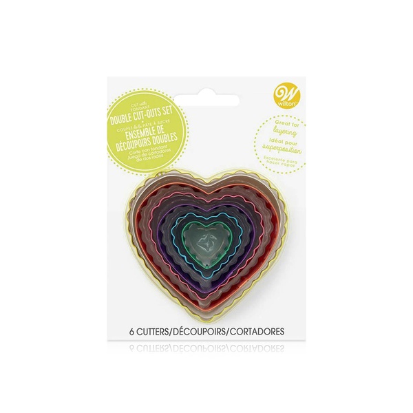 Wilton Double Heart Fondant Cutter Set 6s