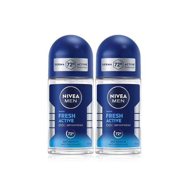 Nivea Men Deodorant Roll On Fresh Active 50ml x2 Ecobox