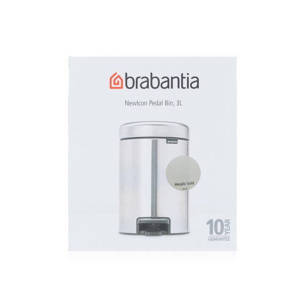 Brabantia Newicon Pedal Bin Champagne 3 litre