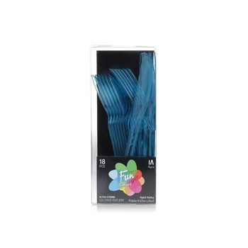 Fun Disposable Cutlery Turquoise x 18
