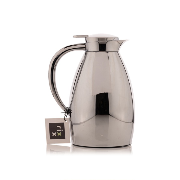 Rixx Vacuum Flask with Glass Interior Body Silver 1 litre