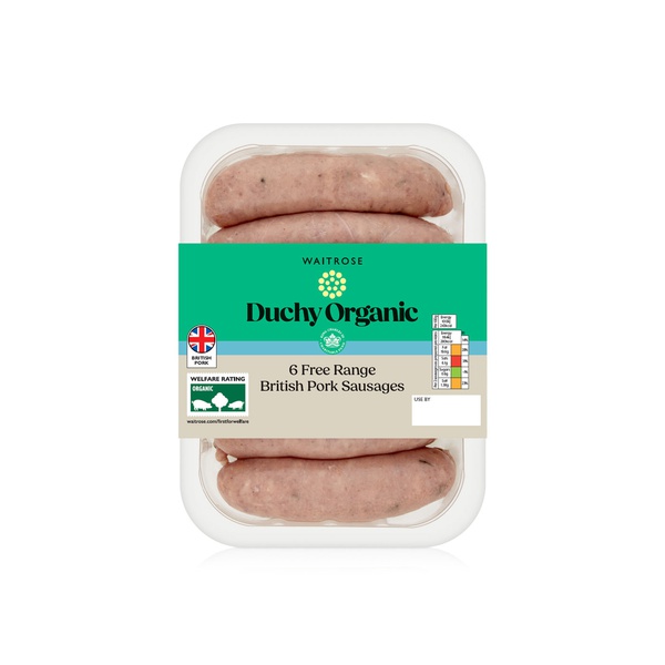 Waitrose Duchy Organic Free Range British Pork Sausages x 6 400g