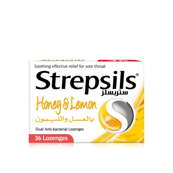 Strepsils Soothing Effective Relief for Sore Throats Honey & Lemon Lozenges x 36