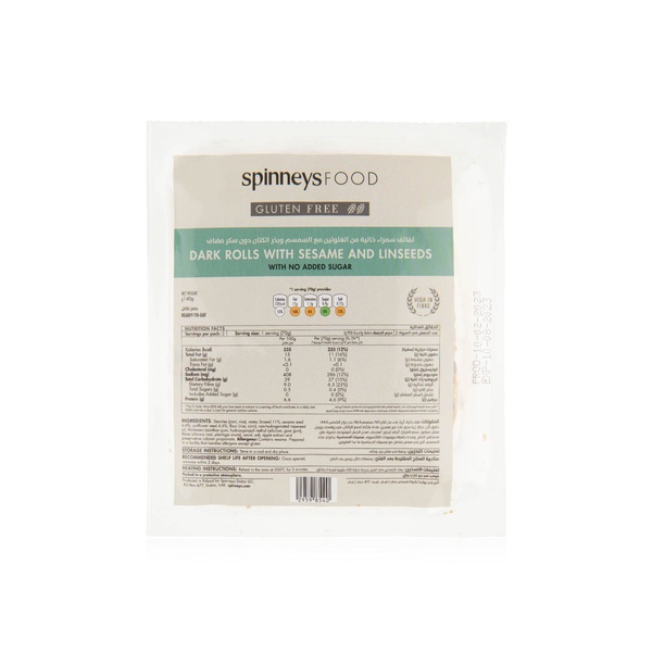 Spinneysfood Gluten-Free Dark Rolls with Sesame and Linseeds 140g