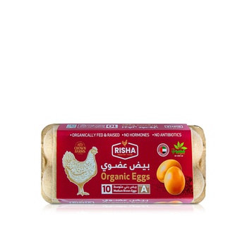 Risha Organic Medium Brown Eggs x 10
