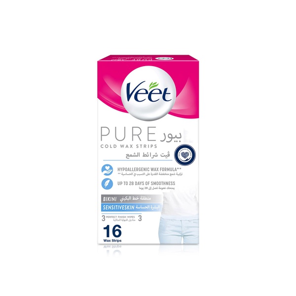 Veet Pure Cold Wax Strips Bikini and Underarms 16s