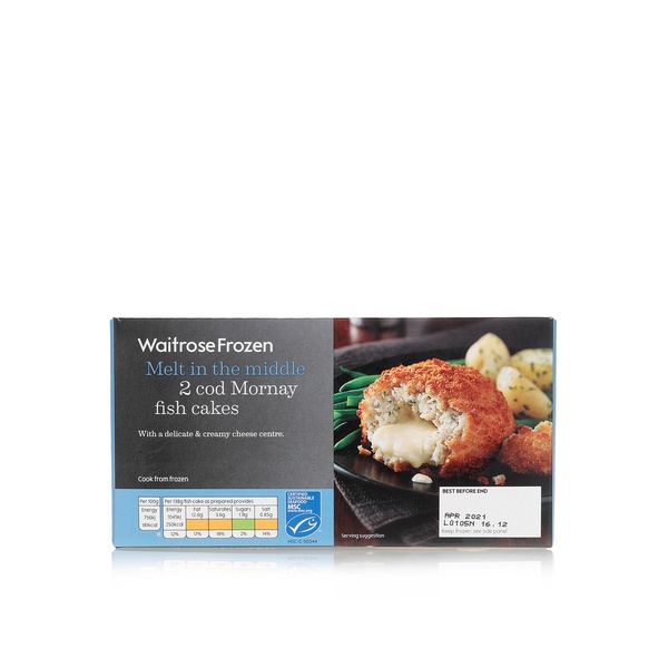 اشتري Waitrose frozen cod Mornay fish cakes 290g x 2 في الامارات