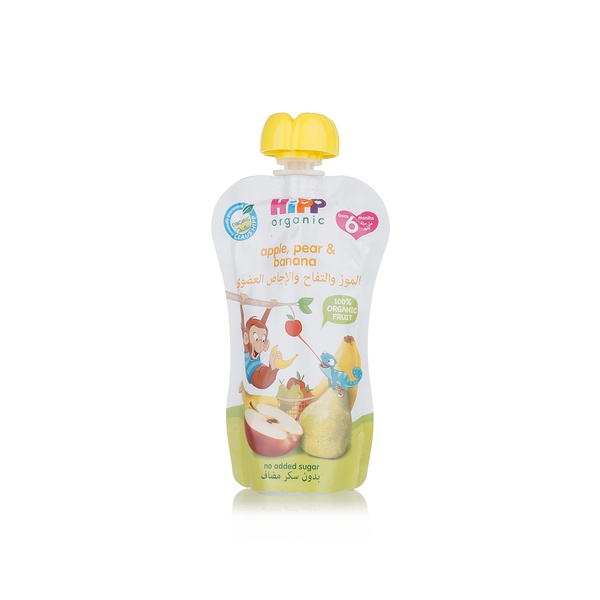 Buy Hipp Organic apple, pear and banana pouch 100g in UAE