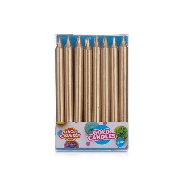 Dollar Sweet Gold Candles x 16