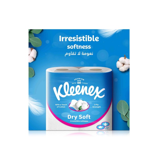 Kleenex Dry Soft Toilet Tissue Paper 200 Sheets x 2 Ply x 4 Rolls