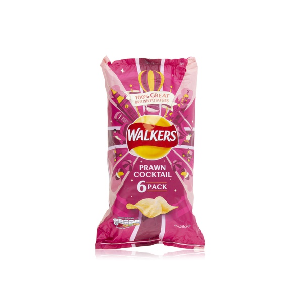 Walkers Prawn Cocktail Crisps 6 x 25g