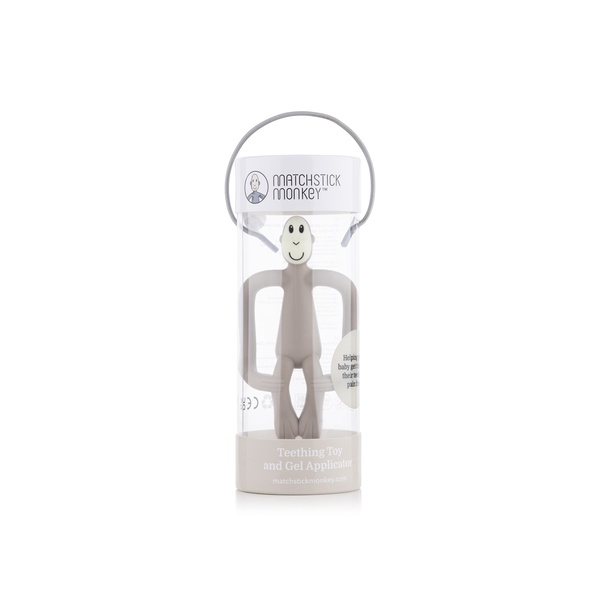 John Lewis Matchstick Monkey Teething Toy and Gel Applicator, Grey