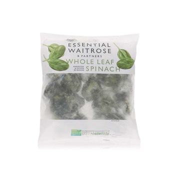 Waitrose Essential Frozen Whole Leaf Spinach 750G