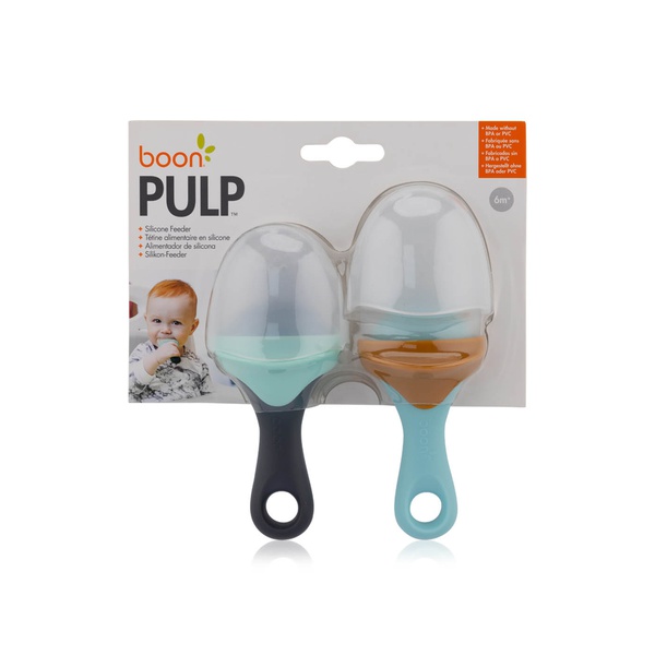 اشتري Boon pulp silicone baby feeder blue & grey 2pk في الامارات