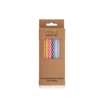 Party Magic Birthday Candle Jumbo with Holder 12s