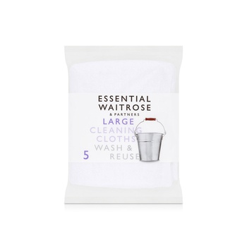 Waitrose Essential Large Cleaning Cloths x 5